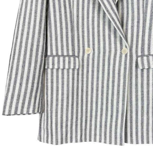 New IRO Ollan Tweed Knit Striped Buttoned Blazer Jacket Ecru Cream Size 36 US 4 - Picture 5 of 11